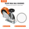 VEVOR Leveling Casters, Set of 4, 720 lbs Total Load Capacity, 3 inches Diameter, Heavy Duty 360 Degree Swivel Caster Wheels, Adjustable Casters with Feet for Workbench, Machine, Equipment, Furniture