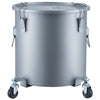 VEVOR Fryer Grease Bucket, 10 Gal Oil Disposal Caddy with Caster Base, Carbon Steel Rust-Proof Coating, Oil Transport Container with Lid, Lock Clips, Filter Bag for Hot Cooking Oil Filtering, Gray