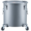 VEVOR Fryer Grease Bucket, 16 Gal Oil Disposal Caddy with Caster Base, Carbon Steel Rust-Proof Coating, Oil Transport Container with Lid, Lock Clips, Filter Bag for Hot Cooking Oil Filtering, Gray