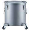 VEVOR Fryer Grease Bucket, 8 Gal Oil Disposal Caddy with Caster Base, Carbon Steel with Rust-Proof Coating, Oil Transport Container with Lid, Lock Clips, Filter Bag for Hot Cooking Oil Filtering, Gray
