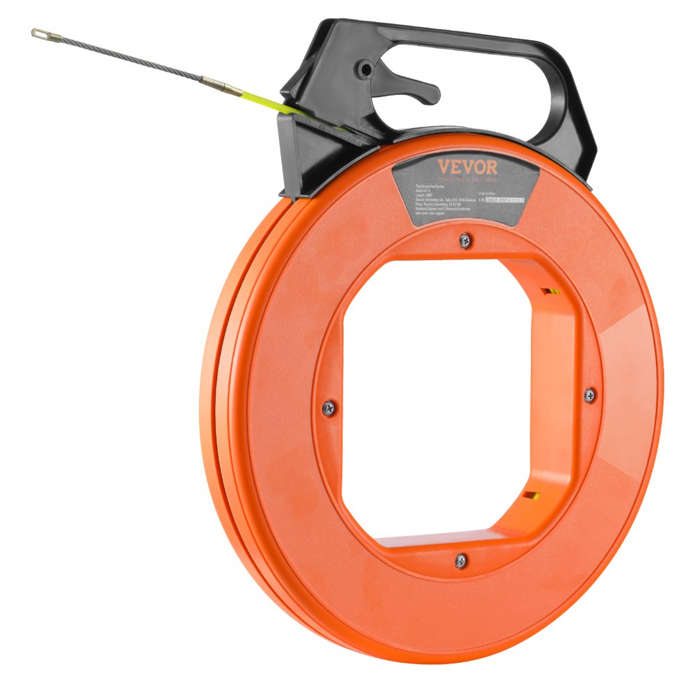 VEVOR Fish Tape, 100 ft, 3/16-inch, Fiberglass Cable Guide with Enhanced Casing and Grip, User-Friendly Wire Routing Instrument, Bendable Wiring Aid for Walls and Electrical Ducts, Insulating