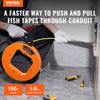 VEVOR Fish Tape, 100 ft, 1/6-inch, Fiberglass Wire Puller with Optimized Housing and Handle, Easy-to-Use Cable Puller Tool, Flexible Wire Fishing Tools for Wall and Electrical Conduit, Non-Conductive