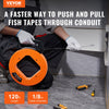 VEVOR Fish Tape, 120-foot, 1/8-inch, Steel Wire Puller with Optimized Housing and Handle, Easy-to-Use Cable Puller Tool, Flexible Wire Fishing Tools for Walls and Electrical Conduit, Non-Conductive