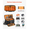VEVOR Rolling DJ Cable Bag, 1680D, Padded File Gig Bag with Wheels, 6 Detachable Divider, Travel Storage Music Gear Case, for Professional DJ Gear, Musical Instrument and Accessories, Sound Equipment
