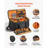 VEVOR Rolling DJ Cable Bag, 1680D, Padded File Gig Bag with Wheels, 6 Detachable Divider, Travel Storage Music Gear Case, for Professional DJ Gear, Musical Instrument and Accessories, Sound Equipment
