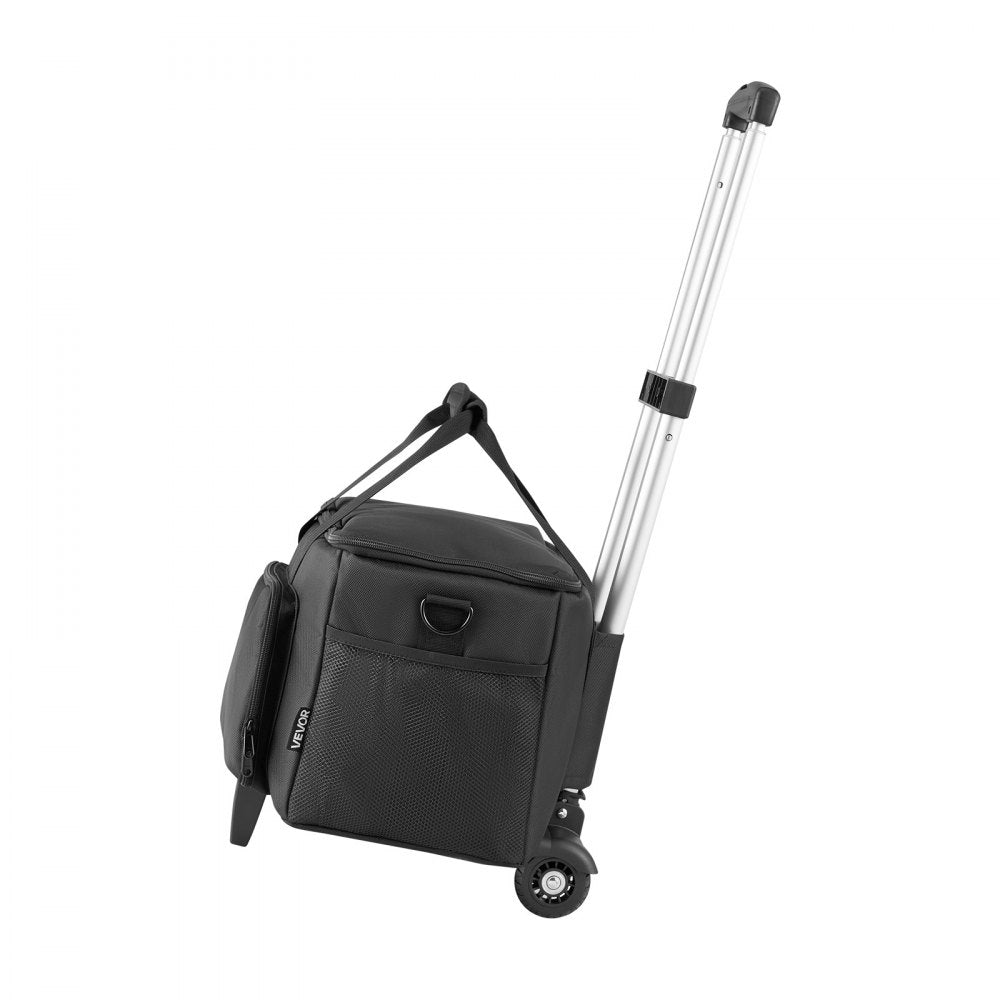 VEVOR Rolling DJ Cable Bag, 1680D, Padded File Gig Bag with Wheels, 6 Detachable Divider, Travel Storage Music Gear Case, for Professional DJ Gear, Musical Instrument and Accessories, Sound Equipment