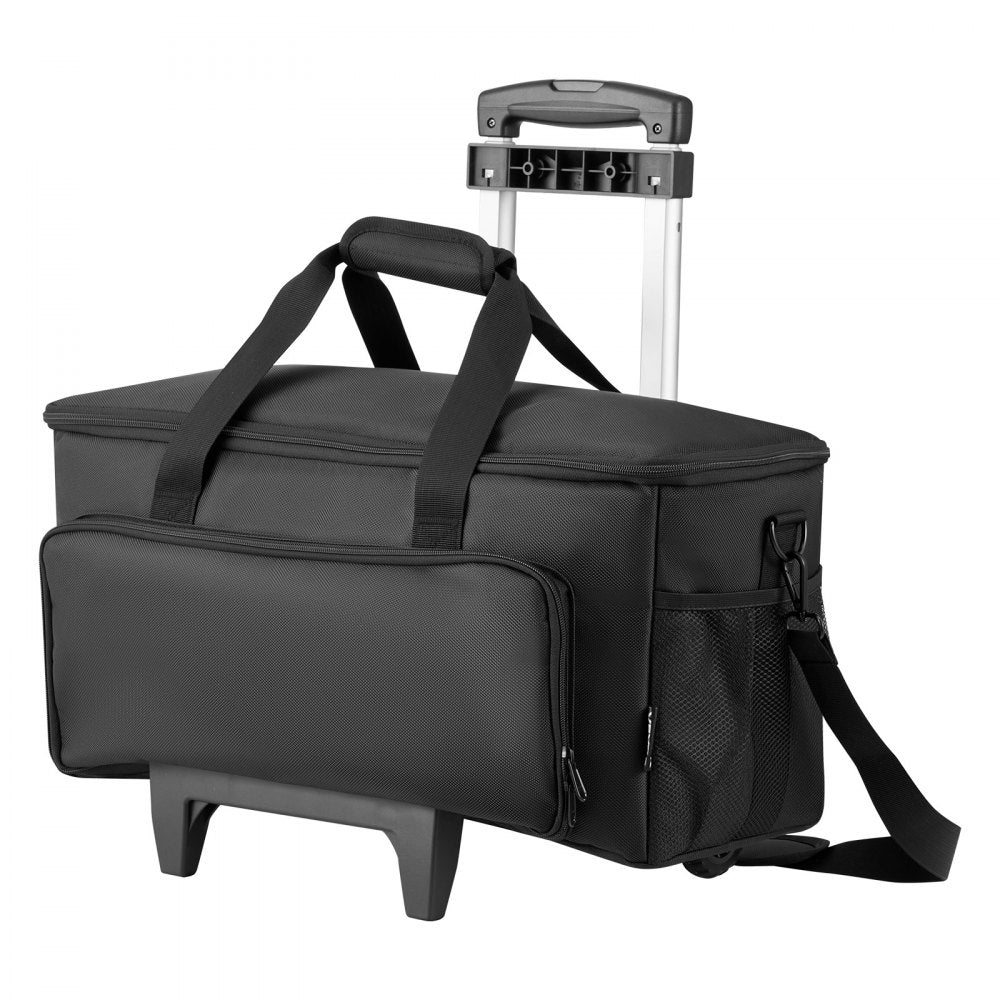 VEVOR Rolling DJ Cable Bag, 1680D, Padded File Gig Bag with Wheels, 6 Detachable Divider, Travel Storage Music Gear Case, for Professional DJ Gear, Musical Instrument and Accessories, Sound Equipment