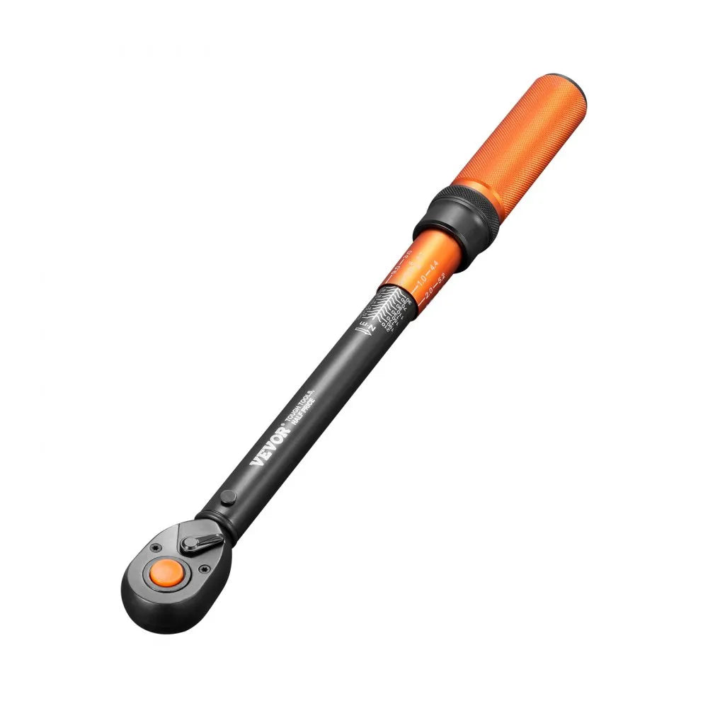 VEVOR Torque Wrench, 1/2-inch Drive Click Torque Wrench, 14.8-162.4 lbf-ft / 20-220 N.m, Dual Scale Readings, ±3% High Precision, with Extension Bar, Adapter and Storage Case, for Automotive Repair