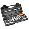 VEVOR Torque Wrench 3/8-inch Drive Click Torque Wrench Dual Scale Readings, 5-45 lbf-ft / 6.8-61.2 N.m, ±3% High Precision, with Spark Plug Sockets, Bits, Universal Joint, Extension Bar, Storage Case