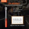 VEVOR Torque Wrench, 10-150ft.lb/14-204n.m 1/2-inch Drive Click Torque Wrench, Dual-Direction Adjustable Torque Wrench Set, Mechanical Dual Range Scales Torque Wrench Kit with Adapters Extension Rod