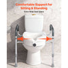VEVOR Raised Toilet Seat with Arms, 350 lbs Capacity, 5-Inch Lift Height & Adjustable Width, Widened Commode Elevated Toilet Seat Riser with Handles for Seniors, Elderly, Handicap, Disabled, Adults