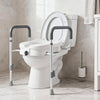 VEVOR Raised Toilet Seat with Arms, 350 lbs Capacity, 5-Inch Lift Height & Adjustable Width, Widened Commode Elevated Toilet Seat Riser with Handles for Seniors, Elderly, Handicap, Disabled, Adults