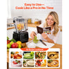 VEVOR Blender, 68 oz Professional Countertop Blenders with Shield, 2200W 26000RPM Kitchen Food Processor Combo, Self-Cleaning, Speed Adjustable, 6 Preset Menu for Smoothies, Ice Crushing, Puree, Black