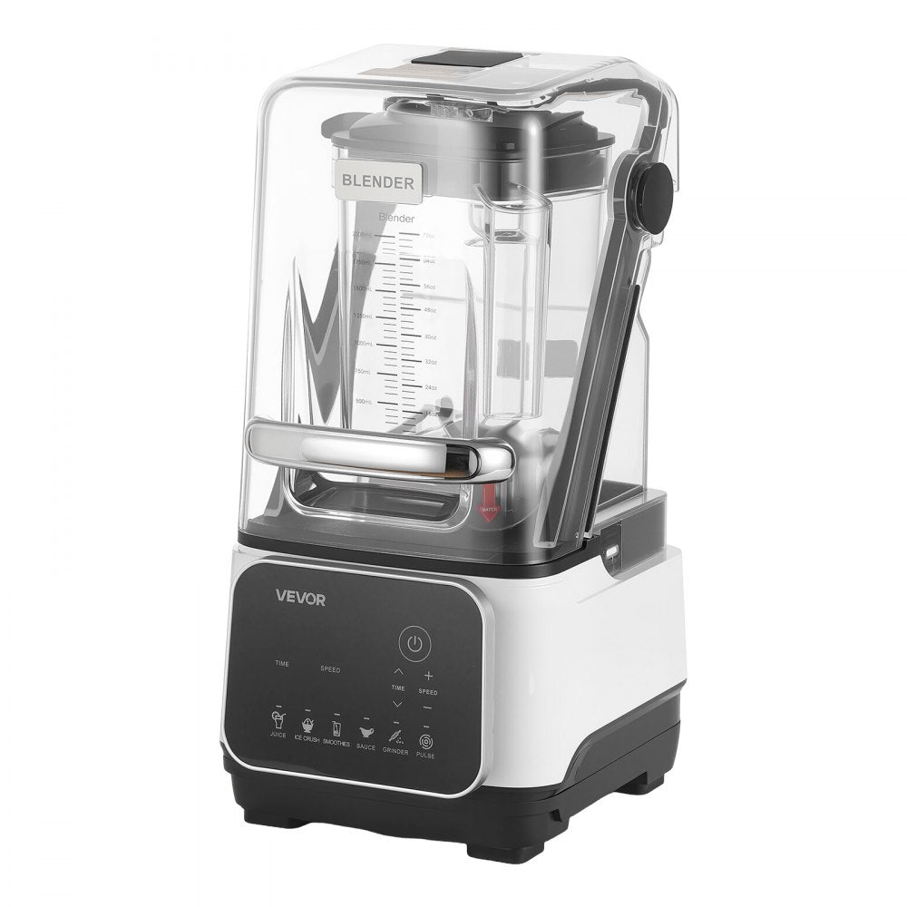 VEVOR Blender, 68 oz Professional Countertop Blenders with Shield, 2200W 26000RPM Kitchen Food Processor Combo, Self-Cleaning, Speed Adjustable, 6 Preset Menu for Smoothies, Ice Crushing, Puree, White