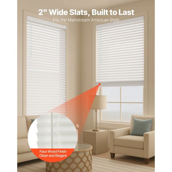 Vevor Blinds Faux Wood Cordless Window Blinds 34.5