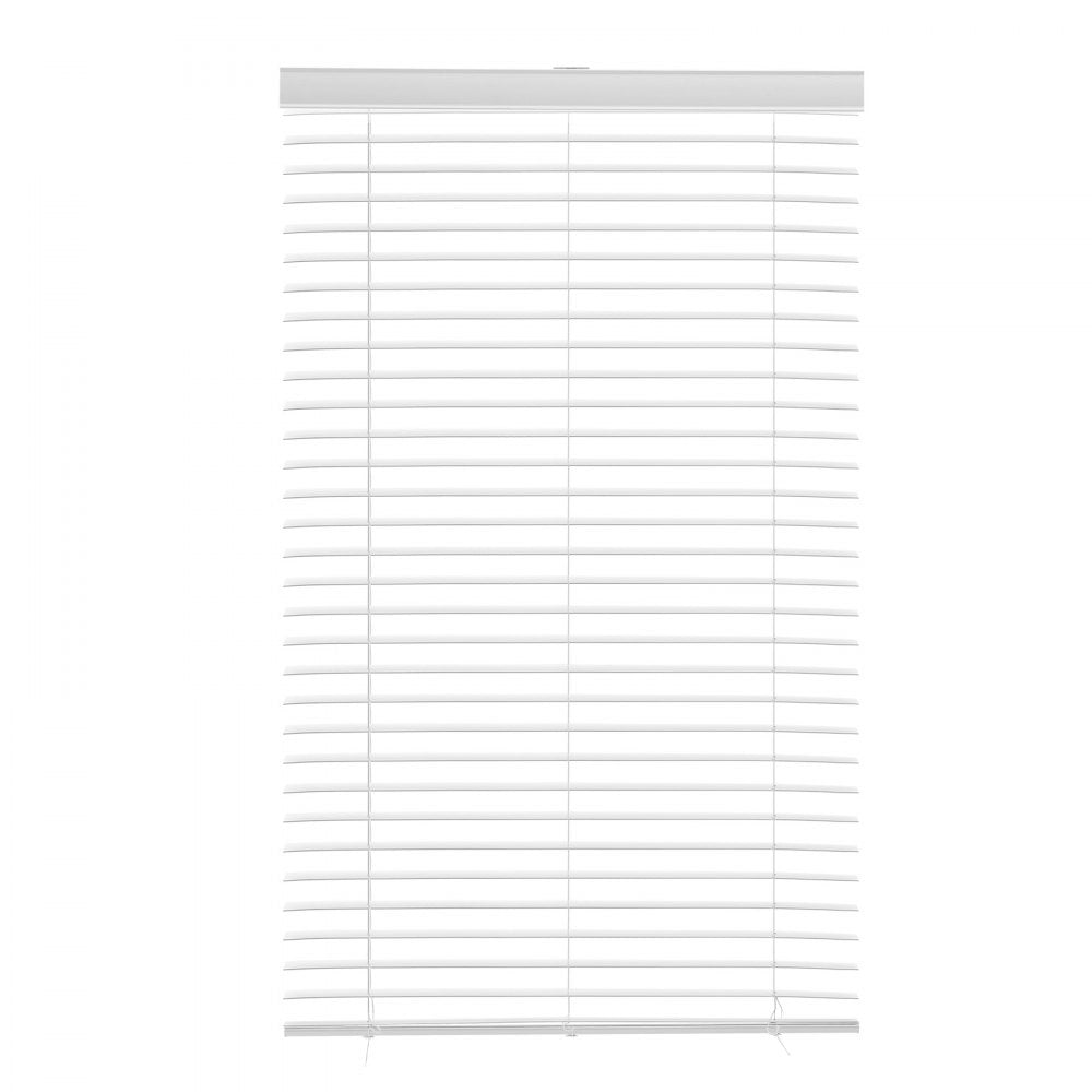 VEVOR Faux Wood Blinds, 2" Slat, 34.5" W x 60" H, Cordless Window Blinds and Shades with Decorative Board, Easy to Clean and Simple Light Adjustment, for Room Darkening, Home Interior Windows, White