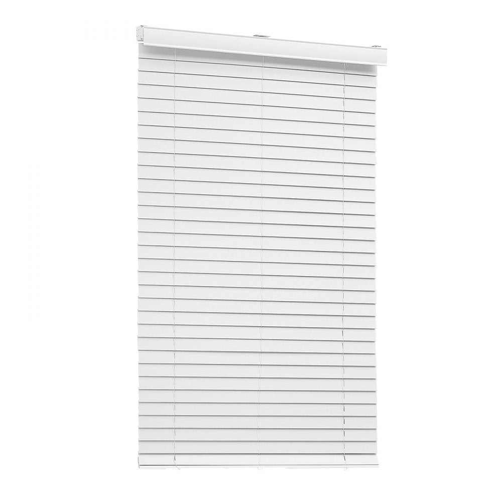 VEVOR Faux Wood Blinds, 2" Slat, 34.5" W x 60" H, Cordless Window Blinds and Shades with Decorative Board, Easy to Clean and Simple Light Adjustment, for Room Darkening, Home Interior Windows, White
