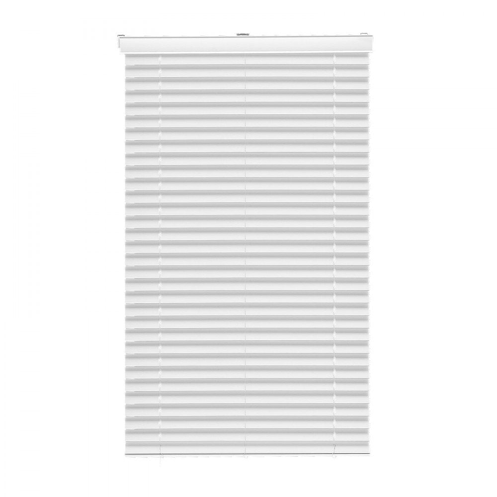 VEVOR Faux Wood Blinds, 2" Slat, 34.5" W x 60" H, Cordless Window Blinds and Shades with Decorative Board, Easy to Clean and Simple Light Adjustment, for Room Darkening, Home Interior Windows, White