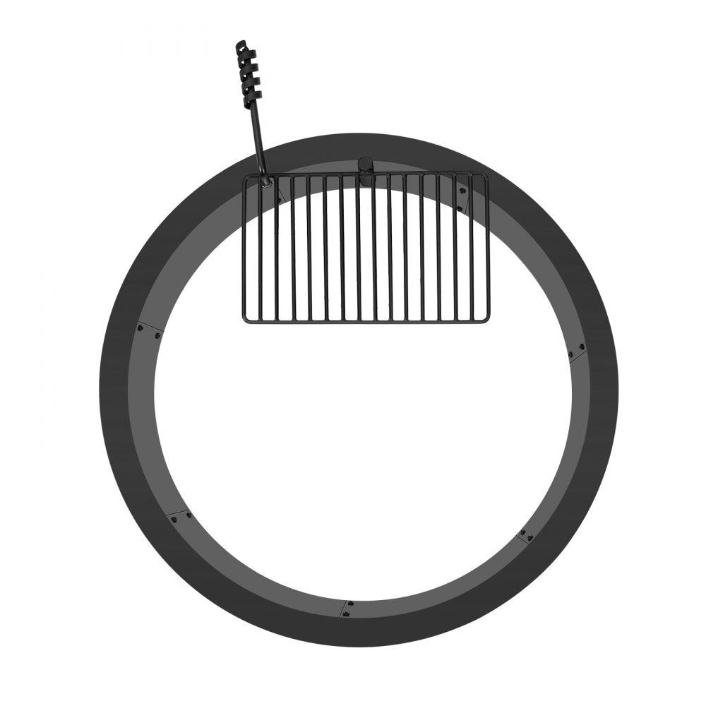 VEVOR Fire Pit Ring, Fire Pit Insert with Barbecue Fire Ring, 35-In Outer/31-In Inner Diameter, 8.5in Height, Carbon Steel Liner DIY Campfire Ring above/In-Ground, for Outdoor Camping, Bonfires