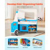 VEVOR Ice Cream Cart for Kids, 20+ PCS Ice Cream Truck Wooden Playset, Pretend Play Stand with Steering Wheel & Chalkboard, Payment Scanner & Freezer, Faucet & Sink, Suitable for Kids 3-7 Years Old