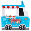 VEVOR Ice Cream Cart for Kids, 20+ PCS Ice Cream Truck Wooden Playset, Pretend Play Stand with Steering Wheel & Chalkboard, Payment Scanner & Freezer, Faucet & Sink, Suitable for Kids 3-7 Years Old