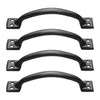 VEVOR Barn Door Handle, 4Pcs 6.5 in Rustic Fence Gate Handle, Rust-Resistant Coating, Heavy Duty Carbon Steel Outdoor Gate Handles, Easy to Install, Metal Sliding Door Pulls for Garage Shed Pantry