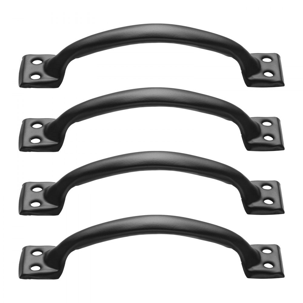 VEVOR Barn Door Handle, 4Pcs 6.5 in Rustic Fence Gate Handle, Rust-Resistant Coating, Heavy Duty Carbon Steel Outdoor Gate Handles, Easy to Install, Metal Sliding Door Pulls for Garage Shed Pantry
