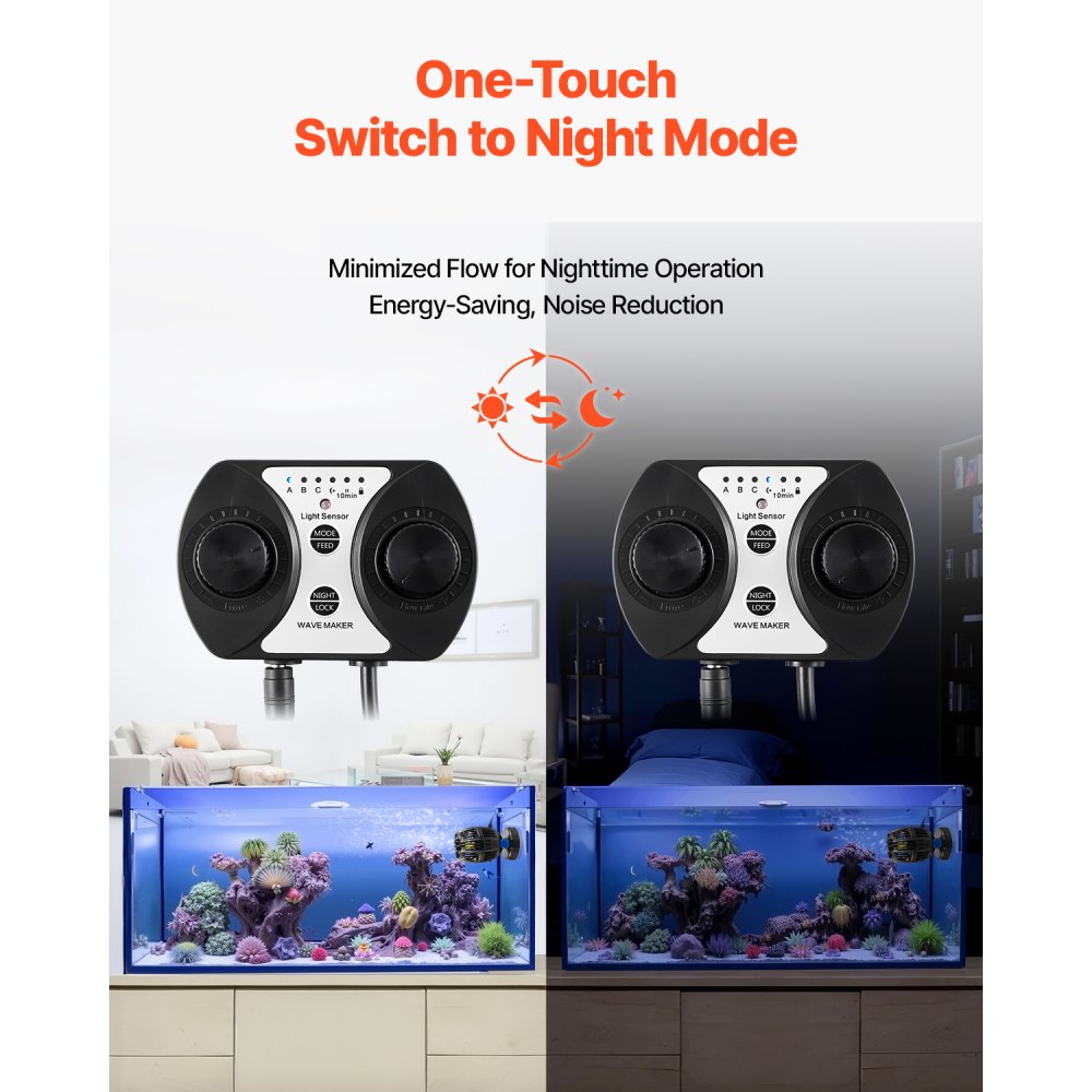 VEVOR Aquarium Wave Maker, 40W, 3963 GPH Quiet and Strong DC Powerhead, Adjustable Fish Tank Circulation Pump with Controller, Strong Magnetic Base, 360° Rotating Wavemaker, for Freshwater Saltwater