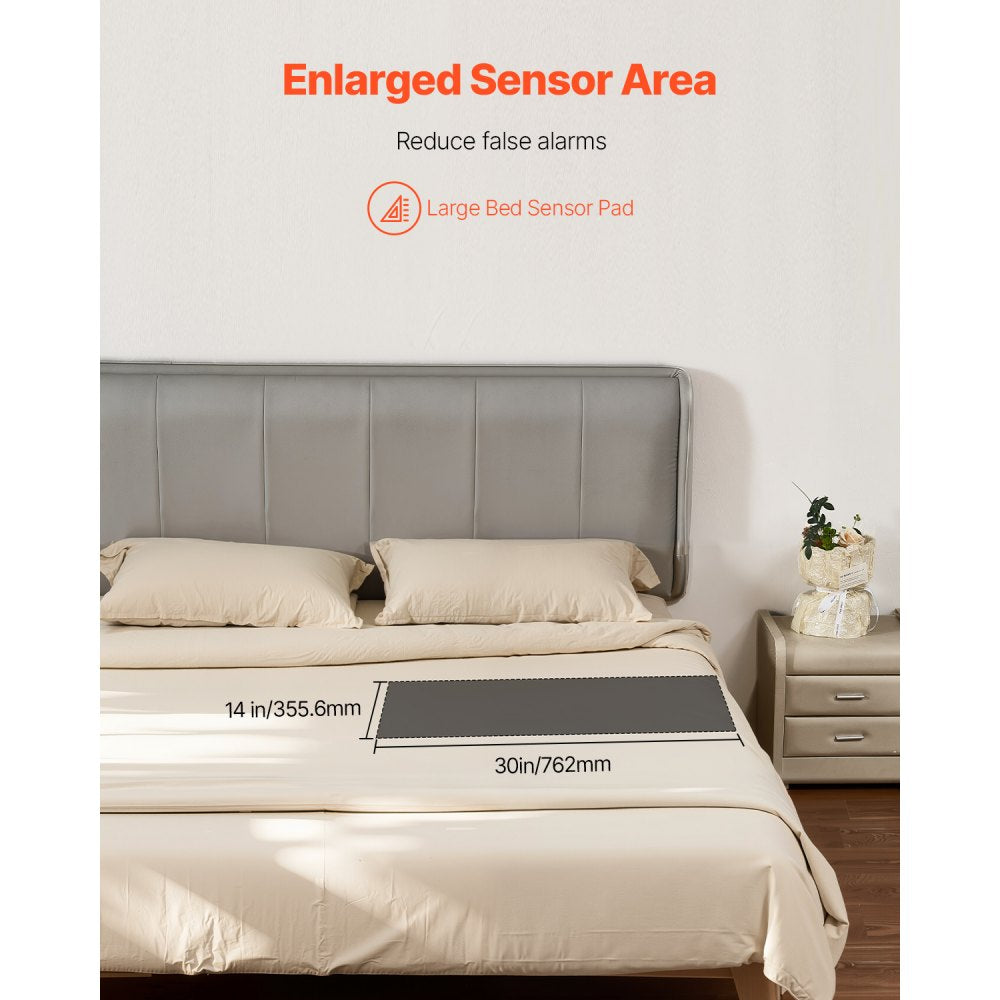VEVOR Bed Alarm System for Elderly Adults, 14 x 30-inch Wireless Bed Sensor Pad with Pager, Safety Bed Alarms and Fall Prevention Pad for Home, Hospital, Rehabilitation Center