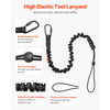 VEVOR 5 Pack Tool Lanyard, Safety Fall Protection Tools Leash with Aluminum Screw Lock Carabiner, 36.61" to 70.87" Retractable Tool Tether for Construction Roofing, Maximum Weight Limit 19.8LBS / 9KG