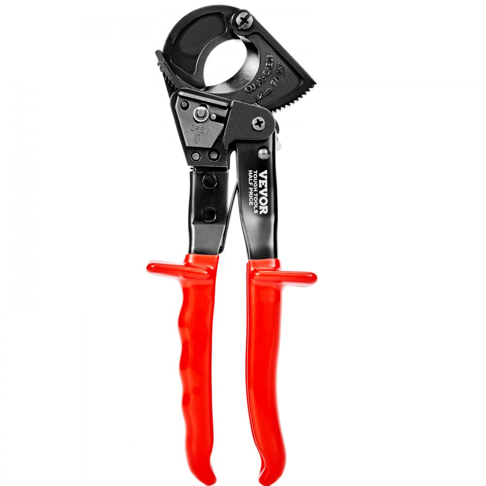VEVOR Ratcheting Cable Cutter, 10" Wire Cutter Heavy Duty with Gloves, Strong Silicon-Manganese Spring Steel Blade-for Cutting Up to  240 mm² /473 MCM  Electrical Wire