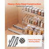 VEVOR Pull Out Spice Rack Organizer for Cabinet, 3 Tier Slide Out Spice Rack Organizer, Height Adjustable Heavy Duty Metal Seasoning Kitchen Basket for Cabinets, 5.75"W x 20.98"D x 21.34"H, Silver