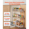 VEVOR Pull Out Spice Rack Organizer for Cabinet, 3 Tier Slide Out Spice Rack Organizer, Height Adjustable Heavy Duty Metal Seasoning Kitchen Basket for Cabinets, 5.75"W x 20.98"D x 21.34"H, Silver