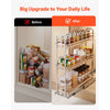 VEVOR Pull Out Spice Rack Organizer for Cabinet, 3 Tier Slide Out Spice Rack Organizer, Height Adjustable Heavy Duty Metal Seasoning Kitchen Basket for Cabinets, 5.75"W x 20.98"D x 21.34"H, Silver