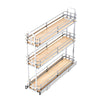 VEVOR Pull Out Spice Rack Organizer for Cabinet, 3 Tier Slide Out Spice Rack Organizer, Height Adjustable Heavy Duty Metal Seasoning Kitchen Basket for Cabinets, 5.75"W x 20.98"D x 21.34"H, Silver