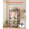 VEVOR Clothing Garment Rack, Heavy Duty Clothing Garment Rack, 4 Adjustable Tiers Clothing Racks with Carbon Steel, 500 lbs Load Capacity Closet Wardrobe for Bedroom, Clothing Store, Hallway