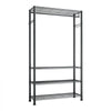 VEVOR Clothing Garment Rack, Heavy Duty Clothing Garment Rack, 4 Adjustable Tiers Clothing Racks with Carbon Steel, 500 lbs Load Capacity Closet Wardrobe for Bedroom, Clothing Store, Hallway