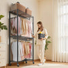 VEVOR Rolling Clothes Rack, Heavy Duty Clothing Garment Rack, 3 Adjustable Tiers Clothing Racks with Carbon Steel, 450 lbs Load Capacity Closet Wardrobe for Bedroom, Clothing Store, Hallway
