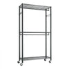 VEVOR Rolling Clothes Rack, Heavy Duty Clothing Garment Rack, 3 Adjustable Tiers Clothing Racks with Carbon Steel, 450 lbs Load Capacity Closet Wardrobe for Bedroom, Clothing Store, Hallway