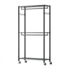VEVOR Rolling Clothes Rack, Heavy Duty Clothing Garment Rack, 3 Adjustable Tiers Clothing Racks with Carbon Steel, 450 lbs Load Capacity Closet Wardrobe for Bedroom, Clothing Store, Hallway