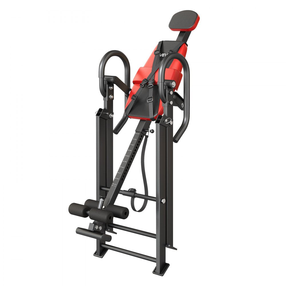 VEVOR Inversion Table, 300 lbs Capacity Heavy Duty Inverted Table, Back Inverter Stretcher with Dual-Roller Locking, Decompression Tables for Shoulders, Neck, Back, Multi-Angle Adjustable Tether Strap