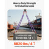 VEVOR Lifting Sling Straps, Four Leg Polyester Bridle Sling with Hooks, 6600LB Capacity, 5Ft Heavy Duty Rigging Strap, Thickened & Wear-Resistant Webbing Slings for Engines Cranes Hoists Truck