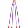 VEVOR Lifting Sling Straps, Four Leg Polyester Bridle Sling with Hooks, 6600LB Capacity, 5Ft Heavy Duty Rigging Strap, Thickened & Wear-Resistant Webbing Slings for Engines Cranes Hoists Truck
