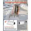 VEVOR Snow Pusher Shovel with Wheels, 24 in Wheeled Snowplow Shovel with Bi-Directional Angled Blade & 90 Degree Adjustable Handle, Metal Winter Shovels, Portable Snow Removal Tool for Driveway Garden
