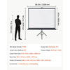 VEVOR Projector Screen with Stand, 100 Inch 4:3 4K 1080P HD Movie Screen, 170° Wide Viewing, Wrinkle-Free Projection Screen with Stable Tripod & Portable Bag for Home Theater, Immersive Movie Nights