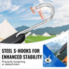 VEVOR 50 Piece Flat Bungee Cord, 19.8 mm Heavy Duty Bungee Straps with Steel S-Hooks, 31" Elastic Bungee Rope for Cargo, Tarps, Trucks and Tent, Black