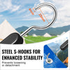 VEVOR 4 Piece Flat Bungee Cord, 20 mm Heavy Duty Bungee Straps with Steel S-Hooks, 40" Elastic Bungee Rope for Cargo, Tarps, Trucks and Tent, Black