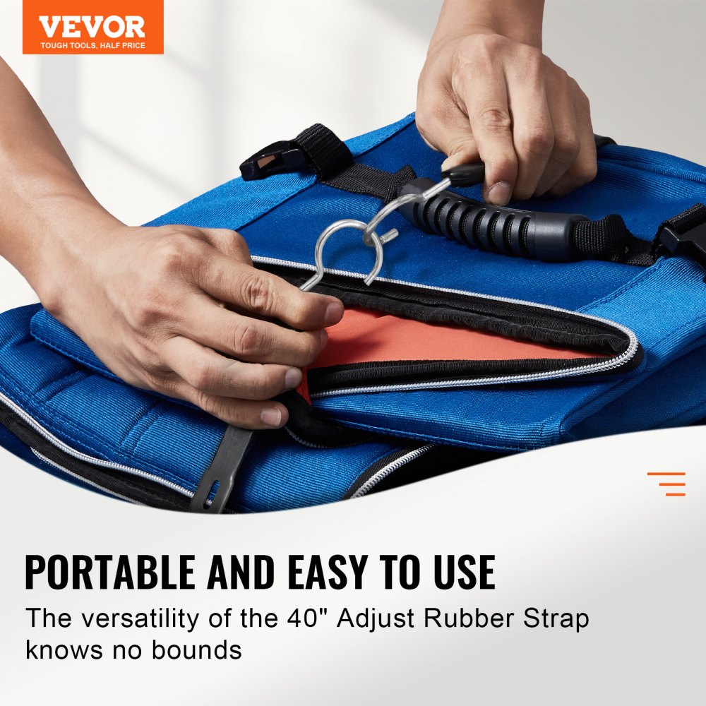 VEVOR 4 Piece Flat Bungee Cord, 20 mm Heavy Duty Bungee Straps with Steel S-Hooks, 40" Elastic Bungee Rope for Cargo, Tarps, Trucks and Tent, Black