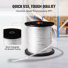 VEVOR Polyester Pull Tape, 1/2" x 1053' Mule Tape Flat Rope, 1250 lbf Tensile Capacity, Printed Webbing Cable Pulling Tape for Packaging, Gardening, Commercial Electrical, Conduit Work, White