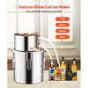 VEVOR Alcohol Still, 3 Gal / 11.4 L Stainless Steel Water Alcohol Distiller with Copper Coil, Home Brewing Refining Fermentation Kit with Thermometer & Pump, for Wine Whisky Brandy, Silver